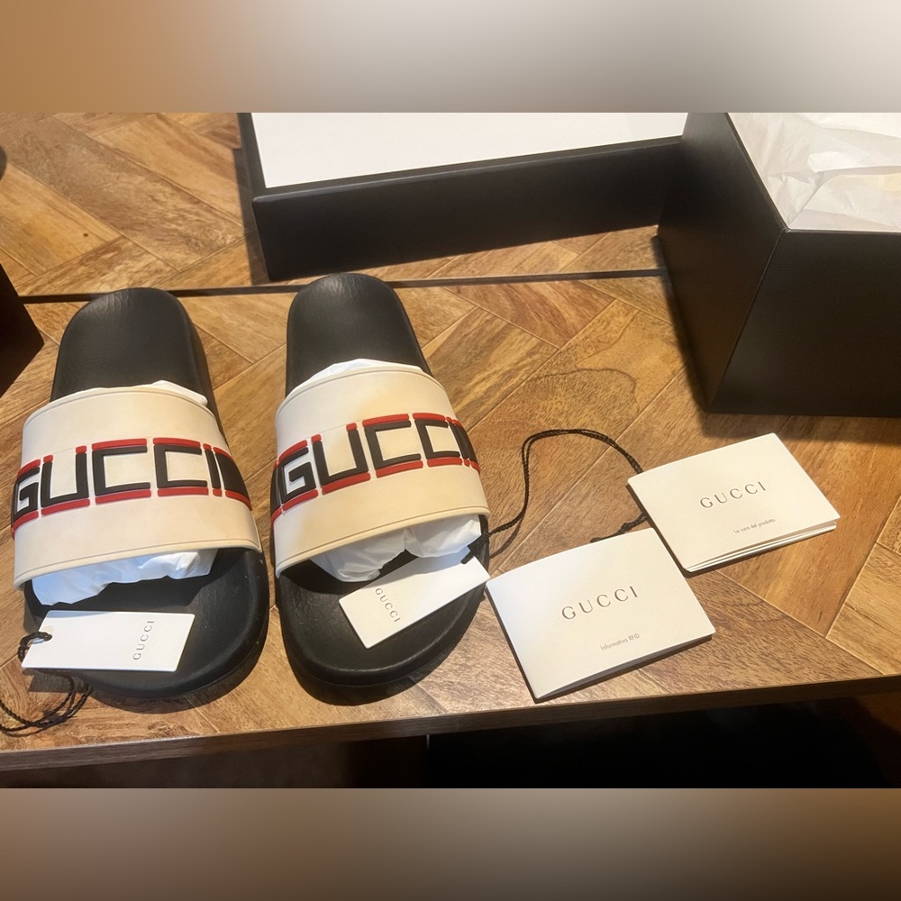 Gucci Black and White Slides